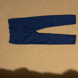 royal blue back-zip jeans